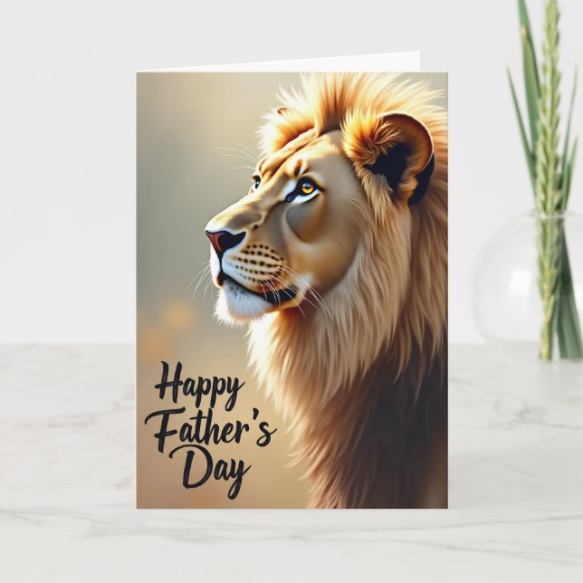 Contemplative Lion Fathers Card (Front)