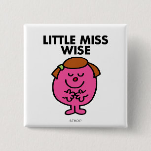 Contemplative Little Miss Wise 15 Cm Square Badge