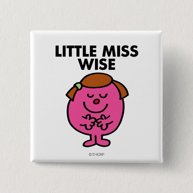 Contemplative Little Miss Wise 15 Cm Square Badge (Front)