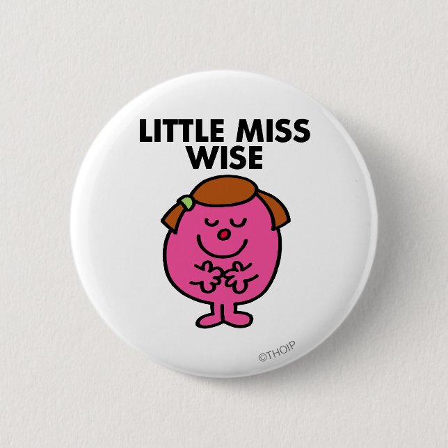 Contemplative Little Miss Wise 6 Cm Round Badge (Front)