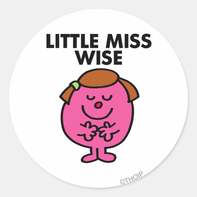 Contemplative Little Miss Wise Classic Round Sticker (Front)