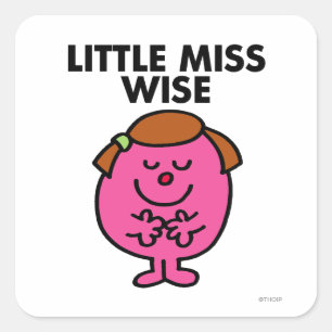 Contemplative Little Miss Wise Square Sticker