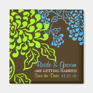 Contempo Floral (Brown) Save the Date Magnet