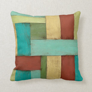 Contempoary Coastal Multicolored Painting Cushion