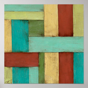 Contempoary Coastal Multicolored Painting Poster