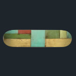 Contempoary Coastal Multicolored Painting Skateboard<br><div class="desc">Aqua,  green,  red and yellow meet in an explosion of colour reminiscent of a pattern on a beach deck. Hanging this contemporary coastal painting on your wall may entice you to take that vacation you've been putting off! Makes a great gift for anyone in need of a beach getaway.</div>