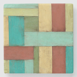 Contempoary Coastal Multicolored Painting Stone Coaster