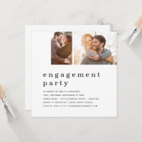 Contemporary 2 Photo Grid Engagement Party Square