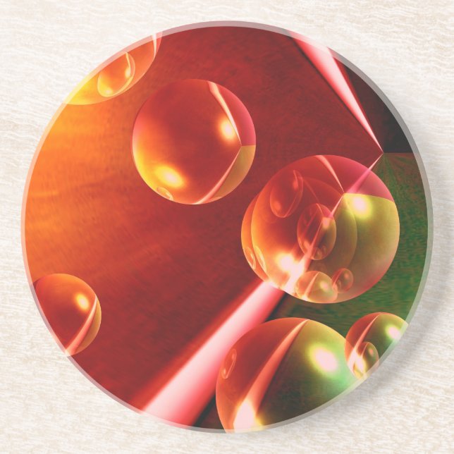 Contemporary Abstract Artwork by Serdar Hizli Coaster (Front)