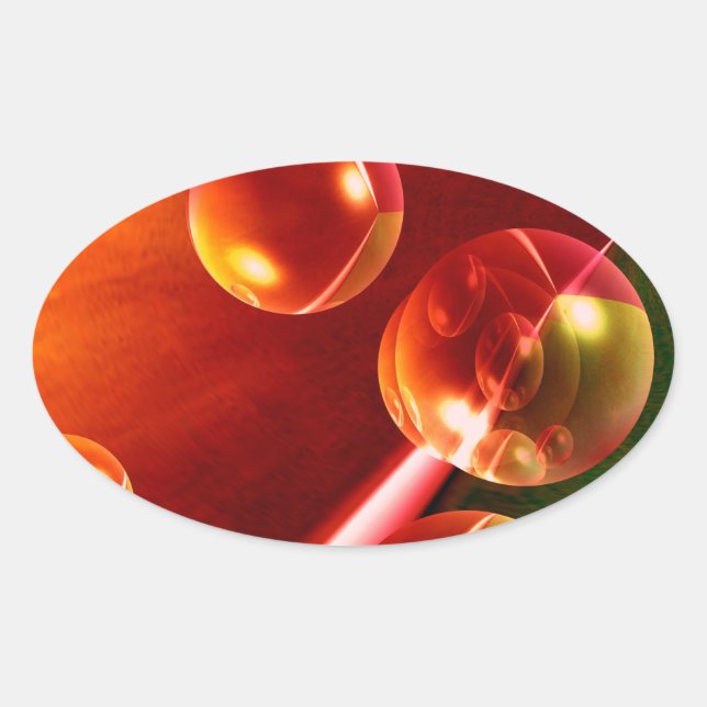 Contemporary Abstract Artwork by Serdar Hizli Oval Sticker (Front)