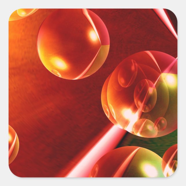 Contemporary Abstract Artwork by Serdar Hizli Square Sticker (Front)