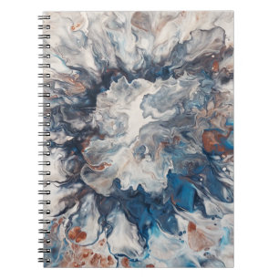 Contemporary Abstract Blue Bronze Grey Cream Notebook
