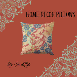Contemporary Abstract Blue, Yellow, Red, Green Cushion