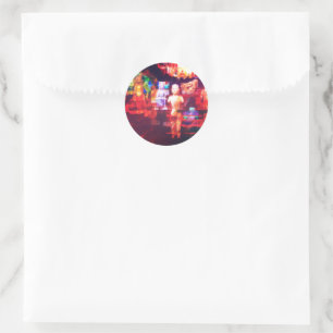 Contemporary Abstract Buddha Meditation Art Classic Round Sticker