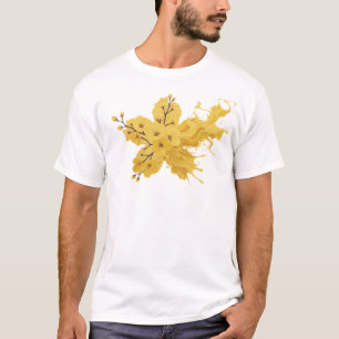Contemporary ABSTRACT FLOWER Statement Design T-Shirt