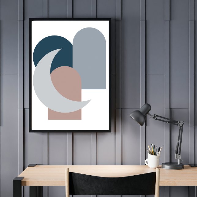 Contemporary Abstract Geometric Shapes Modern  Poster (Creator Uploaded)