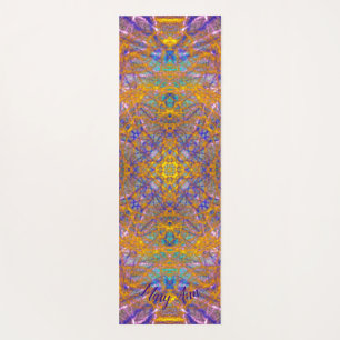 Contemporary Abstract Gold/Blue/Yellow Yoga Mat