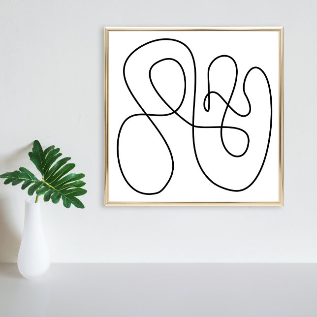 Contemporary Abstract Line Art Black and White Poster (Creator Uploaded)