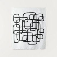 Contemporary Abstract Line Art Black And White 
