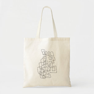 Contemporary Abstract Line Art in Black and White Tote Bag