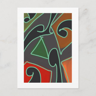 Contemporary Abstract Maori Art work 3 by RRW 2025 Postcard