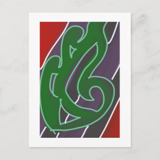 Contemporary Abstract Maori Art work by RRW 2025 Postcard