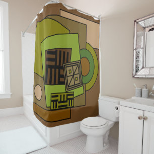 Contemporary Abstract Modern art Shower Curtain