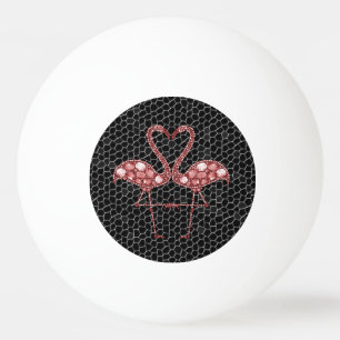 Contemporary Abstract Modern Black Pink Flamingo Ping Pong Ball