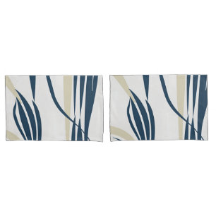 Contemporary Abstract Navy & Beige - Stylish  Pillowcase