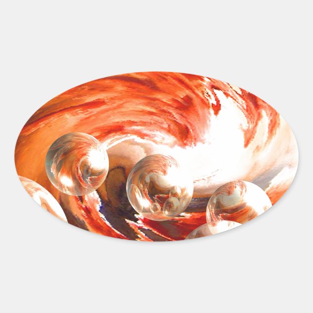 Contemporary Abstract Oval Sticker (Front)