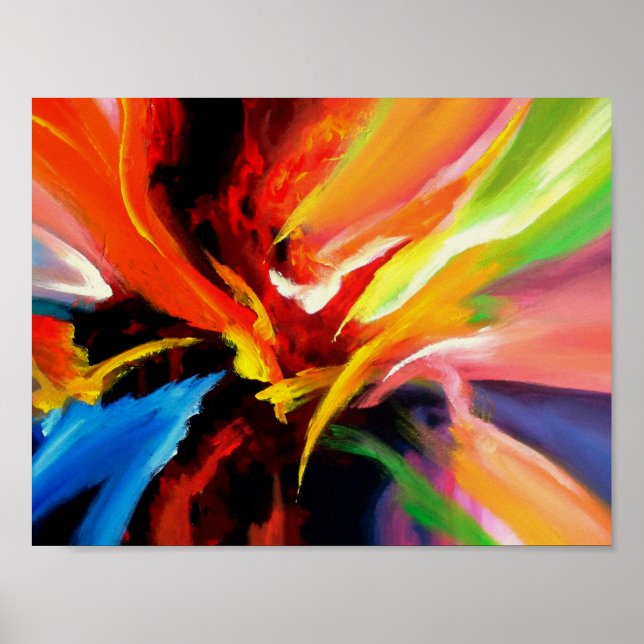Contemporary Abstract Painting Poster (Front)