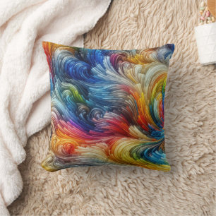 Contemporary Abstract Swirl Spectrum Cushion