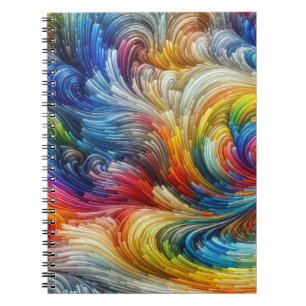 Contemporary Abstract Swirl Spectrum Notebook