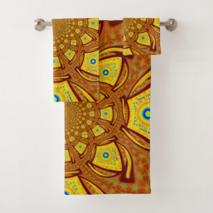 Contemporary African Motif Bath Towel Set