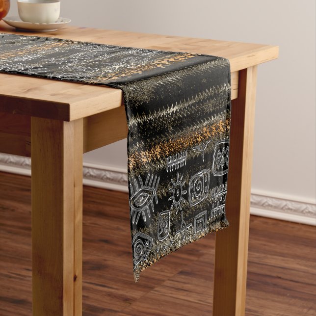 Contemporary African Motif Design Short Table Runner (In Situ)