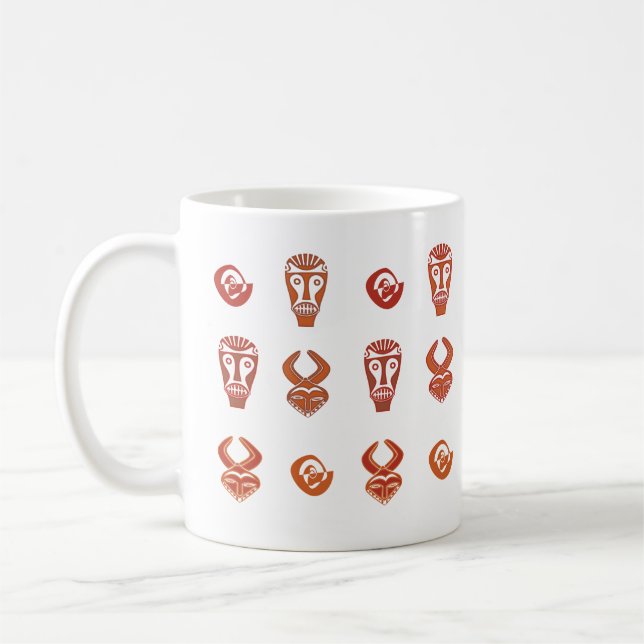 Contemporary African tribal Abstract face art Coffee Mug (Left)