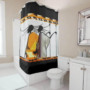 Contemporary  African Tribal Folk Art Shower Curtain