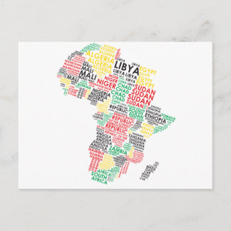 Contemporary African Word Map Postcard