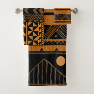 Contemporary Afrocentric Design Bath Towel Set