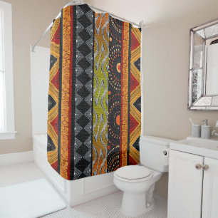 Contemporary Afrocentric Motif Design Shower Curtain