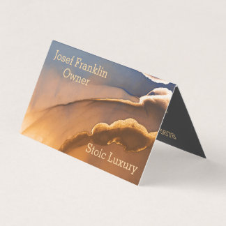 Contemporary Alcohol Ink Gold and Blue Business Card