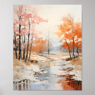 Contemporary And Abstraction Watercolor Landscape Poster