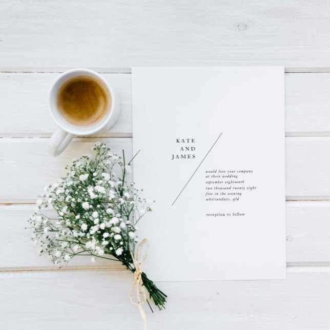 Contemporary and minimalist simple line wedding invitation (Creator Uploaded)