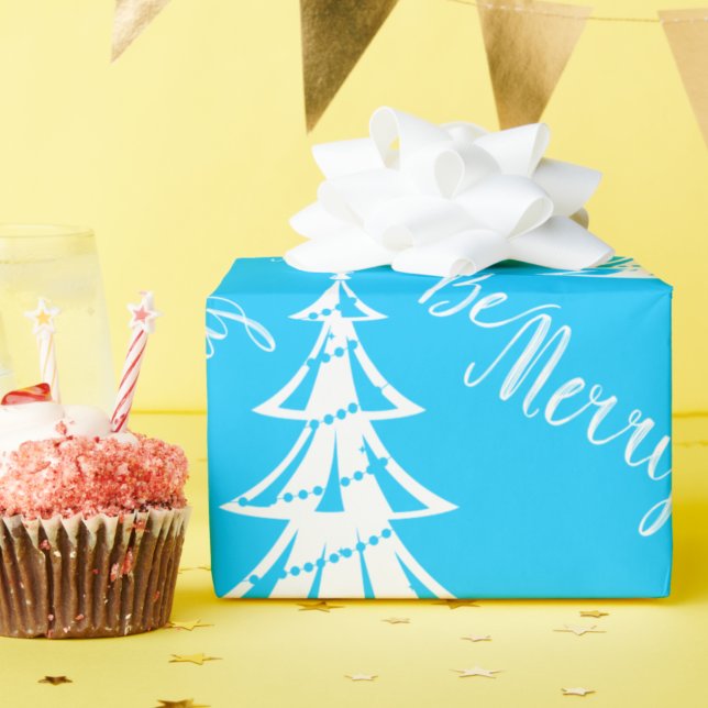 Contemporary Aqua and White Christmas Wrapping Paper (Creator Uploaded)