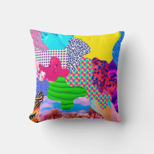 Contemporary art collage. Mix stylish texturesart, Cushion