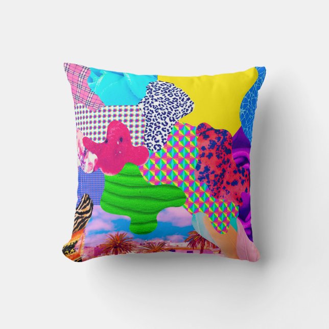 Contemporary art collage. Mix stylish texturesart, Cushion (Front)