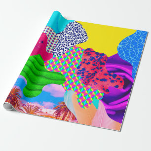 Contemporary art collage. Mix stylish texturesart, Wrapping Paper