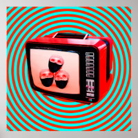 Contemporary art collage. Tv news Corona virus wit