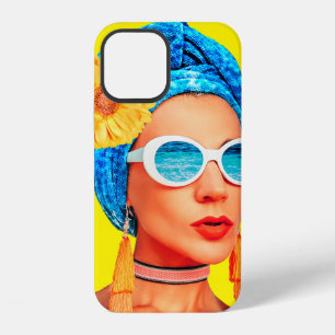 Contemporary art collage. Vacation fashion Girl Cu iPhone 12 Case