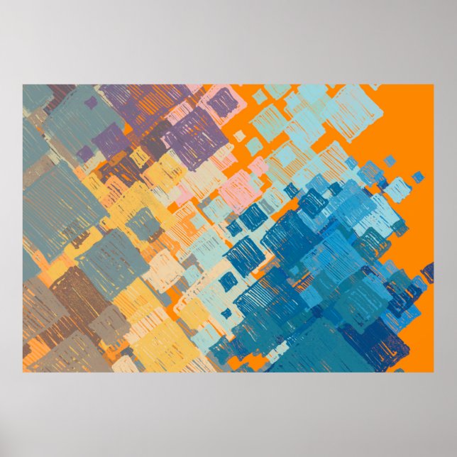 Contemporary art. Colourful texture. Modern artwor Poster (Front)